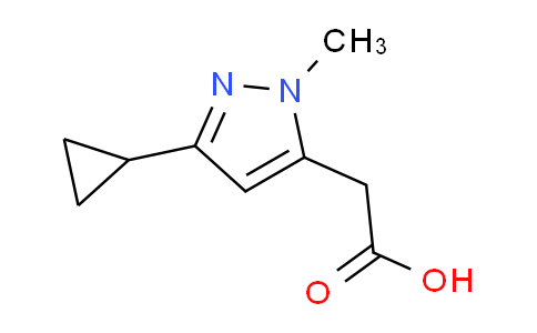 CAS No. 1260659-21-9, 2-(3-Cyclopropyl-1-methyl-1H-pyrazol-5-yl)acetic acid