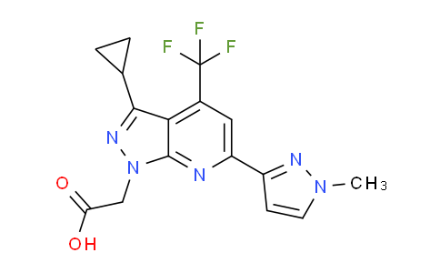 CAS No. 1171414-61-1, 2-(3-Cyclopropyl-6-(1-methyl-1H-pyrazol-3-yl)-4-(trifluoromethyl)-1H-pyrazolo[3,4-b]pyridin-1-yl)acetic acid