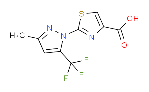CAS No. 449778-74-9, 2-(3-Methyl-5-(trifluoromethyl)-1H-pyrazol-1-yl)thiazole-4-carboxylic acid