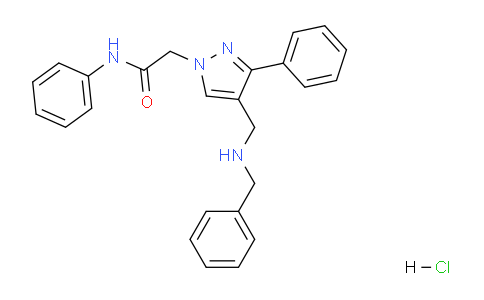 CAS No. 1185096-09-6, 2-(4-((Benzylamino)methyl)-3-phenyl-1H-pyrazol-1-yl)-N-phenylacetamide hydrochloride