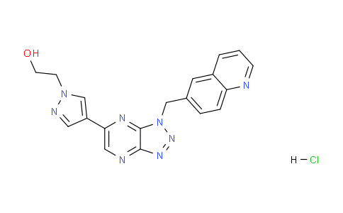 CAS No. 1159490-81-9, 2-(4-(1-(Quinolin-6-ylmethyl)-1H-[1,2,3]triazolo[4,5-b]pyrazin-6-yl)-1H-pyrazol-1-yl)ethanol hydrochloride