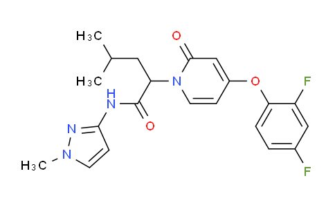 CAS No. 1262239-23-5, 2-(4-(2,4-Difluorophenoxy)-2-oxopyridin-1(2H)-yl)-4-methyl-N-(1-methyl-1H-pyrazol-3-yl)pentanamide