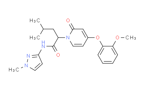 CAS No. 1262239-30-4, 2-(4-(2-Methoxyphenoxy)-2-oxopyridin-1(2H)-yl)-4-methyl-N-(1-methyl-1H-pyrazol-3-yl)pentanamide