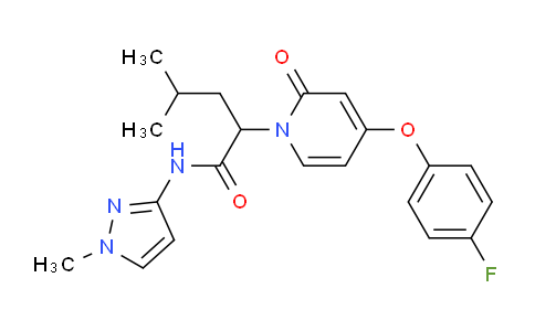 CAS No. 1262239-19-9, 2-(4-(4-Fluorophenoxy)-2-oxopyridin-1(2H)-yl)-4-methyl-N-(1-methyl-1H-pyrazol-3-yl)pentanamide