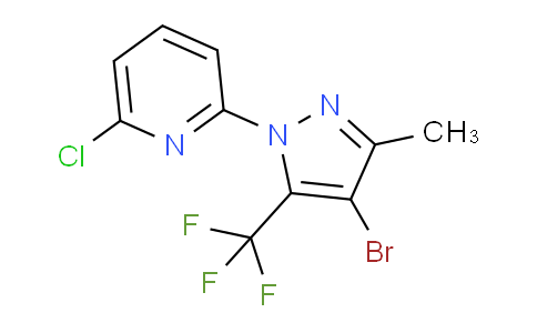 CAS No. 1187386-13-5, 2-(4-Bromo-3-methyl-5-(trifluoromethyl)-1H-pyrazol-1-yl)-6-chloropyridine