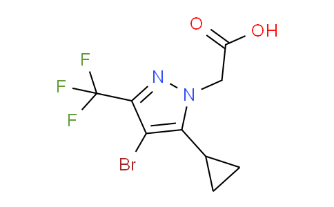 CAS No. 1001518-92-8, 2-(4-Bromo-5-cyclopropyl-3-(trifluoromethyl)-1H-pyrazol-1-yl)acetic acid