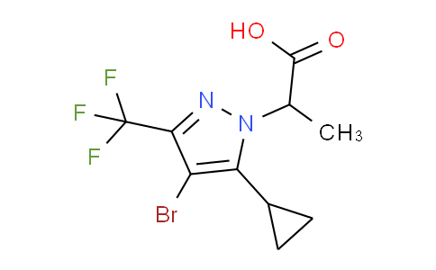 CAS No. 1006320-26-8, 2-(4-Bromo-5-cyclopropyl-3-(trifluoromethyl)-1H-pyrazol-1-yl)propanoic acid