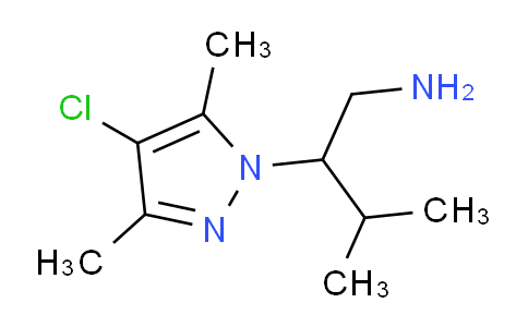 CAS No. 1171866-00-4, 2-(4-Chloro-3,5-dimethyl-1H-pyrazol-1-yl)-3-methylbutan-1-amine