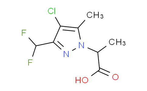 CAS No. 1005584-35-9, 2-(4-Chloro-3-(difluoromethyl)-5-methyl-1H-pyrazol-1-yl)propanoic acid