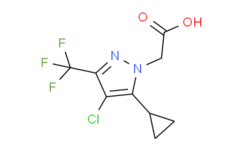 CAS No. 1006447-79-5, 2-(4-Chloro-5-cyclopropyl-3-(trifluoromethyl)-1H-pyrazol-1-yl)acetic acid