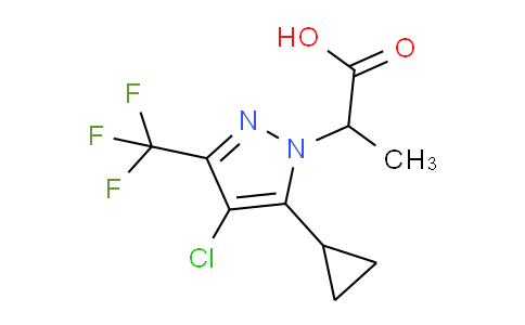 CAS No. 1006470-39-8, 2-(4-Chloro-5-cyclopropyl-3-(trifluoromethyl)-1H-pyrazol-1-yl)propanoic acid