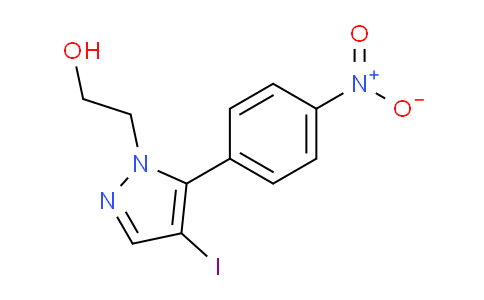 CAS No. 1708037-74-4, 2-(4-Iodo-5-(4-nitrophenyl)-1H-pyrazol-1-yl)ethanol