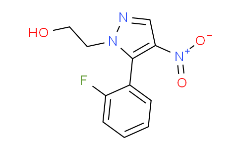 CAS No. 1708380-56-6, 2-(5-(2-Fluorophenyl)-4-nitro-1H-pyrazol-1-yl)ethanol