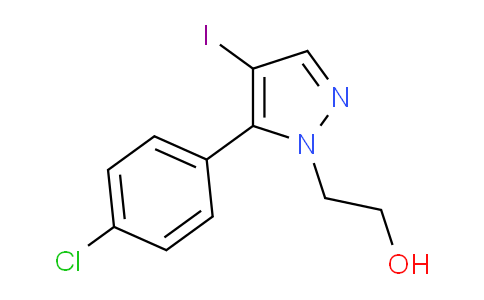 CAS No. 1707374-89-7, 2-(5-(4-Chlorophenyl)-4-iodo-1H-pyrazol-1-yl)ethanol
