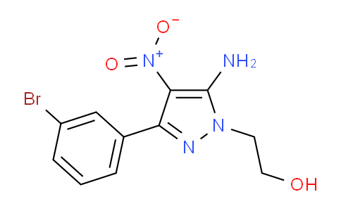 CAS No. 1713476-62-0, 2-(5-Amino-3-(3-bromophenyl)-4-nitro-1H-pyrazol-1-yl)ethanol