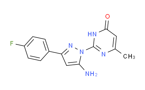 CAS No. 1416346-85-4, 2-(5-Amino-3-(4-fluorophenyl)-1H-pyrazol-1-yl)-6-methylpyrimidin-4(3H)-one