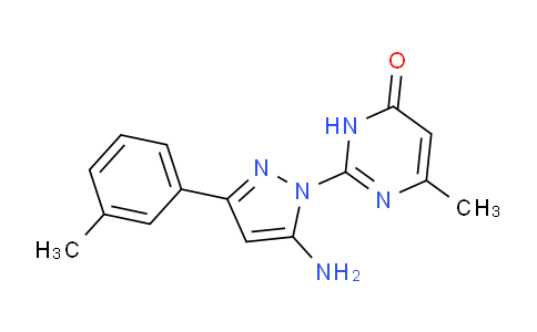 CAS No. 1416346-81-0, 2-(5-Amino-3-(m-tolyl)-1H-pyrazol-1-yl)-6-methylpyrimidin-4(3H)-one