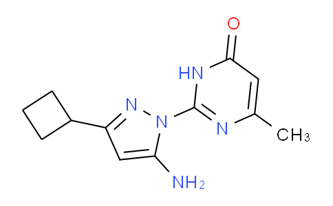 CAS No. 1416344-24-5, 2-(5-Amino-3-cyclobutyl-1H-pyrazol-1-yl)-6-methylpyrimidin-4(3H)-one