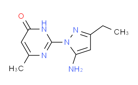 CAS No. 1416346-80-9, 2-(5-Amino-3-ethyl-1H-pyrazol-1-yl)-6-methylpyrimidin-4(3H)-one