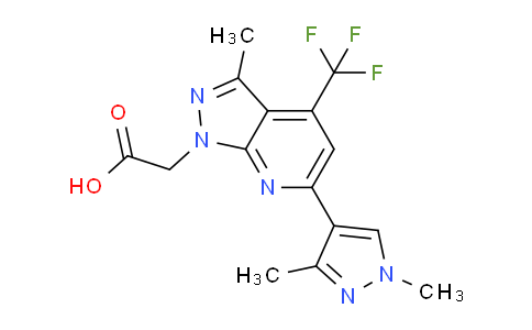 CAS No. 1006477-40-2, 2-(6-(1,3-Dimethyl-1H-pyrazol-4-yl)-3-methyl-4-(trifluoromethyl)-1H-pyrazolo[3,4-b]pyridin-1-yl)acetic acid