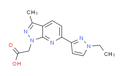 CAS No. 1171776-92-3, 2-(6-(1-Ethyl-1H-pyrazol-3-yl)-3-methyl-1H-pyrazolo[3,4-b]pyridin-1-yl)acetic acid