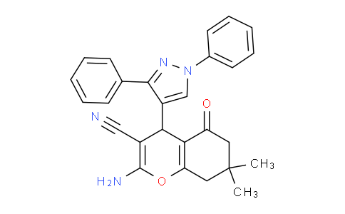 CAS No. 303794-12-9, 2-Amino-4-(1,3-diphenyl-1H-pyrazol-4-yl)-7,7-dimethyl-5-oxo-5,6,7,8-tetrahydro-4H-chromene-3-carbonitrile