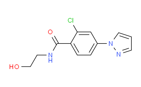 CAS No. 1172238-65-1, 2-Chloro-N-(2-hydroxyethyl)-4-(1H-pyrazol-1-yl)benzamide