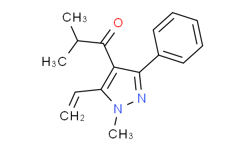 CAS No. 1956331-29-5, 2-Methyl-1-(1-methyl-3-phenyl-5-vinyl-1H-pyrazol-4-yl)propan-1-one
