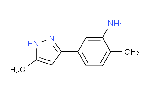 CAS No. 1232892-83-9, 2-Methyl-5-(5-methyl-1H-pyrazol-3-yl)aniline