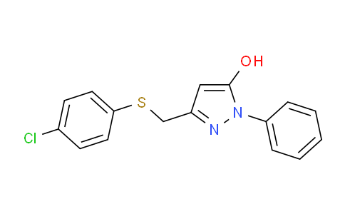 CAS No. 345237-58-3, 3-(((4-Chlorophenyl)thio)methyl)-1-phenyl-1H-pyrazol-5-ol