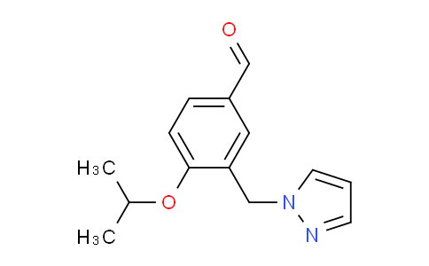 CAS No. 1015844-32-2, 3-((1H-Pyrazol-1-yl)methyl)-4-isopropoxybenzaldehyde