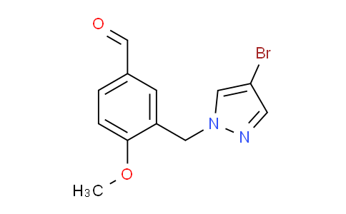 CAS No. 514800-96-5, 3-((4-Bromo-1H-pyrazol-1-yl)methyl)-4-methoxybenzaldehyde