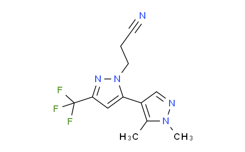 CAS No. 1006348-67-9, 3-(1',5'-Dimethyl-5-(trifluoromethyl)-1'H,2H-[3,4'-bipyrazol]-2-yl)propanenitrile