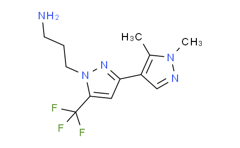 CAS No. 1170015-08-3, 3-(1',5'-Dimethyl-5-(trifluoromethyl)-1H,1'H-[3,4'-bipyrazol]-1-yl)propan-1-amine