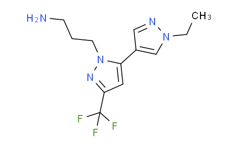 CAS No. 1006340-97-1, 3-(1'-Ethyl-5-(trifluoromethyl)-1'H,2H-[3,4'-bipyrazol]-2-yl)propan-1-amine