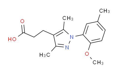 CAS No. 1225705-92-9, 3-(1-(2-Methoxy-5-methylphenyl)-3,5-dimethyl-1H-pyrazol-4-yl)propanoic acid
