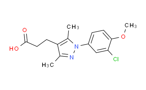 CAS No. 1226284-34-9, 3-(1-(3-Chloro-4-methoxyphenyl)-3,5-dimethyl-1H-pyrazol-4-yl)propanoic acid