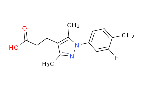 CAS No. 1416341-55-3, 3-(1-(3-Fluoro-4-methylphenyl)-3,5-dimethyl-1H-pyrazol-4-yl)propanoic acid