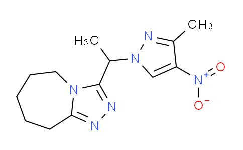 CAS No. 1245771-83-8, 3-(1-(3-Methyl-4-nitro-1H-pyrazol-1-yl)ethyl)-6,7,8,9-tetrahydro-5H-[1,2,4]triazolo[4,3-a]azepine