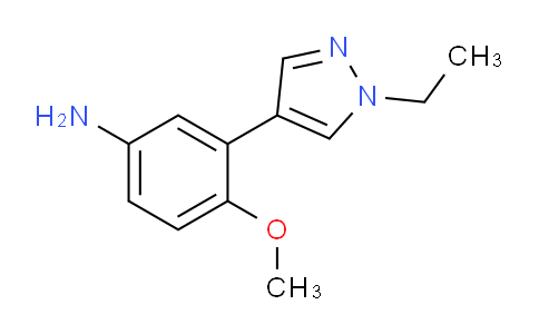 CAS No. 1351384-32-1, 3-(1-Ethyl-1H-pyrazol-4-yl)-4-methoxyaniline