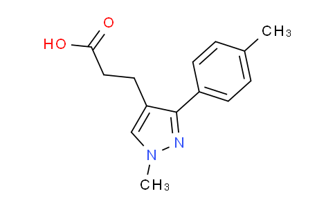 CAS No. 1216073-28-7, 3-(1-Methyl-3-(p-tolyl)-1H-pyrazol-4-yl)propanoic acid