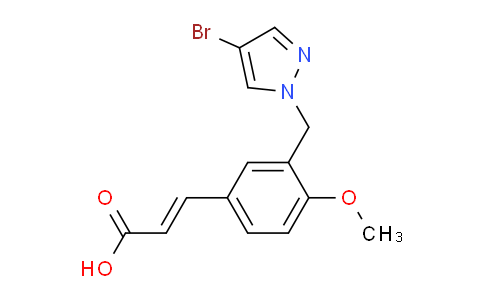 CAS No. 1020050-93-4, 3-(3-((4-Bromo-1H-pyrazol-1-yl)methyl)-4-methoxyphenyl)acrylic acid