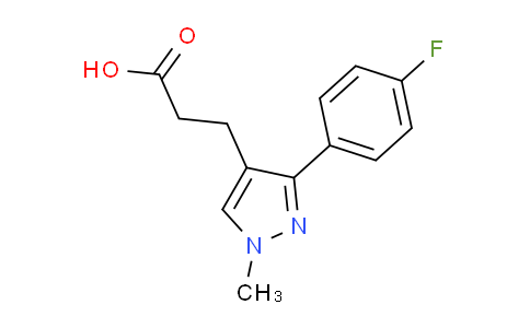 CAS No. 1215981-64-8, 3-(3-(4-Fluorophenyl)-1-methyl-1H-pyrazol-4-yl)propanoic acid