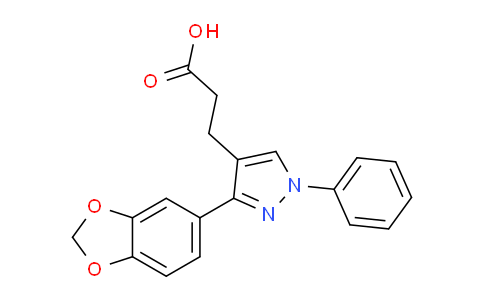 CAS No. 1171384-62-5, 3-(3-(Benzo[d][1,3]dioxol-5-yl)-1-phenyl-1H-pyrazol-4-yl)propanoic acid
