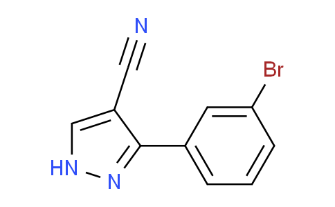 CAS No. 1170378-39-8, 3-(3-Bromophenyl)-1H-pyrazole-4-carbonitrile