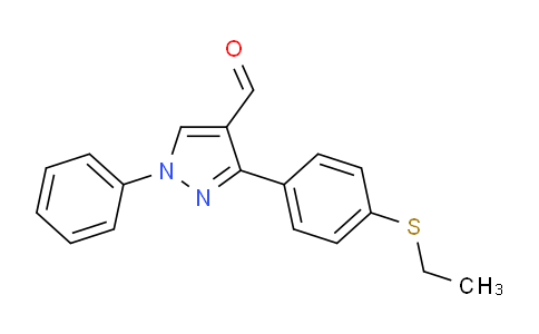 CAS No. 957014-27-6, 3-(4-(Ethylthio)phenyl)-1-phenyl-1H-pyrazole-4-carbaldehyde