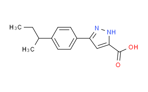 CAS No. 1038539-54-6, 3-(4-(sec-Butyl)phenyl)-1H-pyrazole-5-carboxylic acid