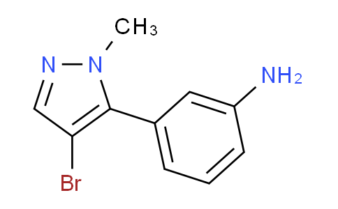 CAS No. 573711-38-3, 3-(4-Bromo-1-methyl-1H-pyrazol-5-yl)aniline