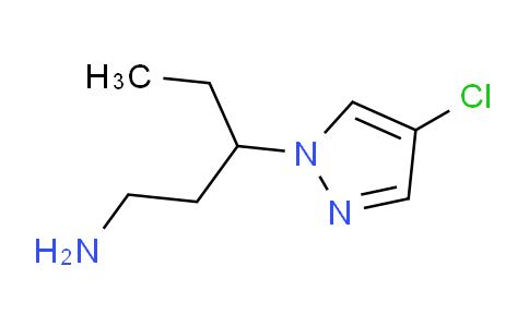 CAS No. 1006480-90-5, 3-(4-Chloro-1H-pyrazol-1-yl)pentan-1-amine