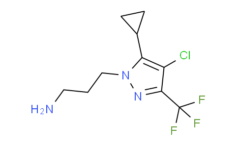 CAS No. 1006454-49-4, 3-(4-Chloro-5-cyclopropyl-3-(trifluoromethyl)-1H-pyrazol-1-yl)propan-1-amine